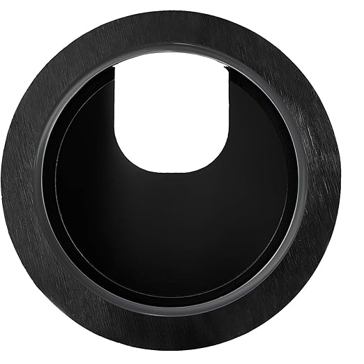 SATINIOR 10 Packs Desk Grommet Plastic Cable Hole Cover to Arrange Wires & Cords PC Desk Cord Wire Organizer Caps Desktop Cord Management Grommet for Home Office Table Desktop(2 Inch,Black)