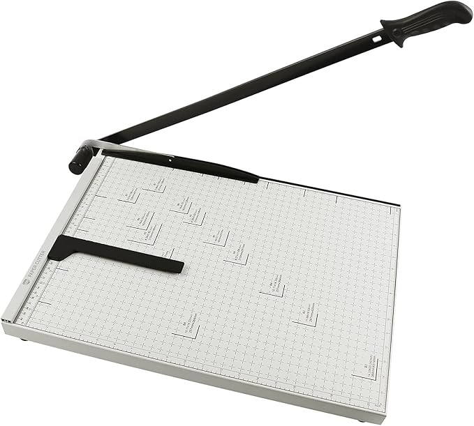 Paper Cutter B3 Stack Paper Trimmer Guillotine Heavy Duty Metal Base, 21" Cutting Length with Guard Rail Safety Blade Lock, 10-Sheet Capacity, Guillotine Paper Slicer Cutter for Office School