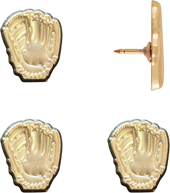 Baseball Glove Push Pins - Gold Baseball Glove Map Pins for Cork Boards, Maps, or Lapel Use - Designed in USA - Set of 4