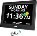11 Inch Digital Clock with Day and Date for Elderly Alzheimer's Clock Customizable Alarms 3 Display Modes Large Font Alarm Clock for Seniors Auto DST