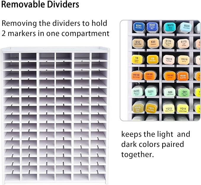 SANFURNEY Marker Pen Organizer Holder for 180 Markers, Craft Art Supply Storage Rack, Desktop Art Marker Pens Colored Pencils Holder Storage Case for Home Classroom Office