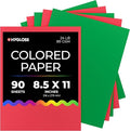 Hygloss 90 Sheets Holiday Christmas Colored Paper - 8.5x11-Inch Red and Green Letter Size Color Copy Paper - 24 lb/ 89 GSM, Acid-Free, Fade-Resistant