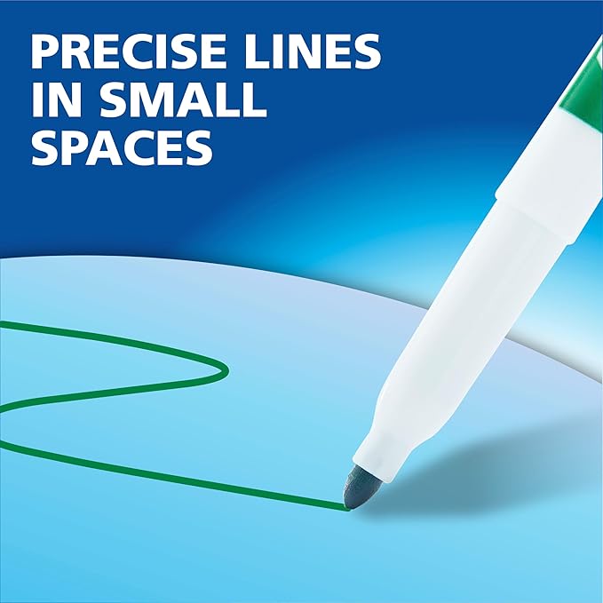 Expo Magnetic Dry Erase Markers with Eraser, Fine Tip, Assorted, 8 Count