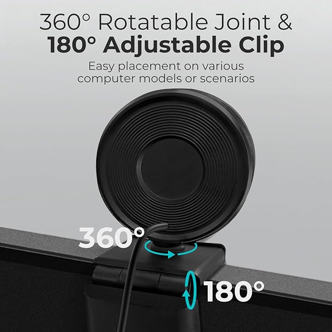 PixelForge 2K Webcam for PC with Microphone & Light & Privacy Cover, Web Camera for Desktop Computer/Laptop/Monitor/Mac, USB Streaming Camera for Zoom/Skype/Teams/Video Calling/Studying and Conference