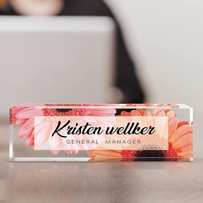 Custom Acrylic Name Plate for Office - Personalized Desk Decor for Women & Men, Employee Appreciation Gifts for Boss, Manager, Teacher, Nurse