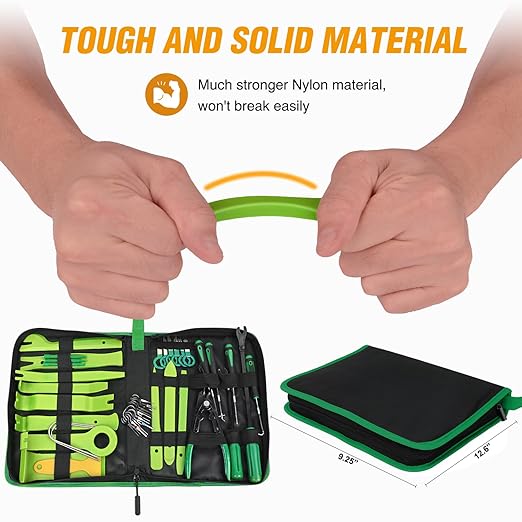 GOOACC 330Pcs Trim Removal Tool, Auto Push Pin Bumper Retainer Clip Set Fastener Terminal Remover Tool Adhesive Cable Clips Kit Car Panel Radio Removal Auto Clip Pliers, Green