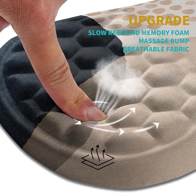 Hokafenle Ergonomic Mouse Pad Wrist Support, Wrist Rest Mousepad for Carpal Tunnel Pain Relief with Integrated Memory Foam Slope Massage Bulge (11.8x7.9 inch,Abstract Marble