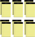 Oxford Premium Legal Pads, 12 Pack, Premium Note Pads, 50 Jr. Legal Ruled 5" x 8" Sheets, Canary Yellow Paper with Firm Back, Small Portable Notepads