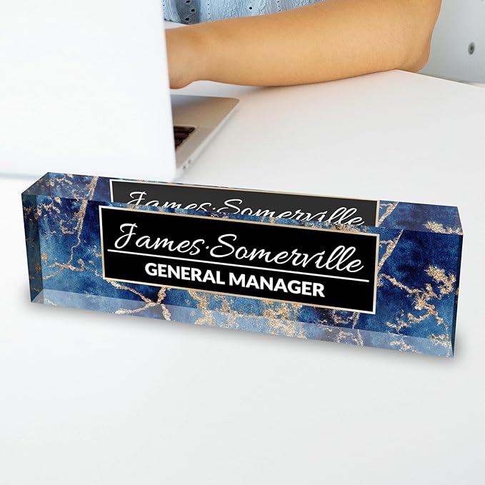 Desk Name Plate Personalized, Custom Name Plate for Desk, Acrylic Desktop Accessories, Office Gift & Decor for Women Men, Teacher Nurse Boss Employee Appreciation Gifts