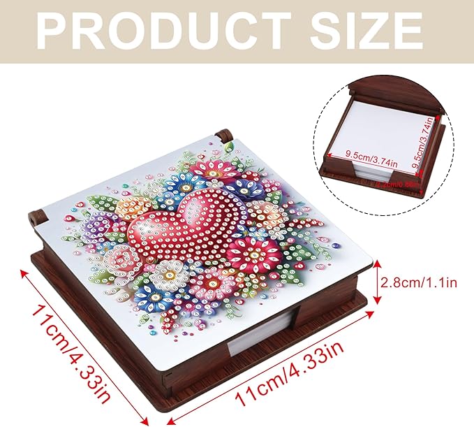 Formeydemi Diamond Painting Kit Note Box,Memo Paper Storage Box Diamond Art,Sticky Note Holder Diamond Art,Diamond Painting Memo Pad For Office Desk. (Love)