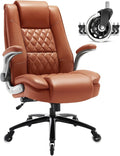 EZAKI High Back Office Chair-Flip-up Arms Executive Computer Desk Chair, Built-in Lumbar Support Thick Padded Adjustable Rock Tension Ergonomic Design for Back Pain