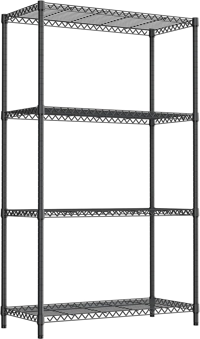 Standing Shelf Units Wire Rust-Proof Outdoor Storage Shelving 4-Tier Utility Shelving Unit for Garden Home,Kitchen,Office Dark Grey 17.7" D x 35.5" W x 59.4" H