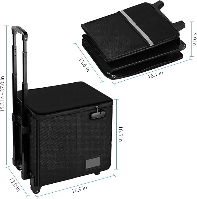 Teacher Rolling Cart - Fireproof File Cabinets for Document Safety, Portable Rolling Crate with Wheels for Teachers, for Teaching, Office