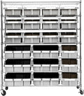 Seville Classics Heavy Duty NSF Bin Rack Solid Steel Wire Shelving Storage Unit, Patented Organizer for Garage, Warehouse, Office, Restaurant, Classroom, Kitchen, Gray, Includes 21 Bins