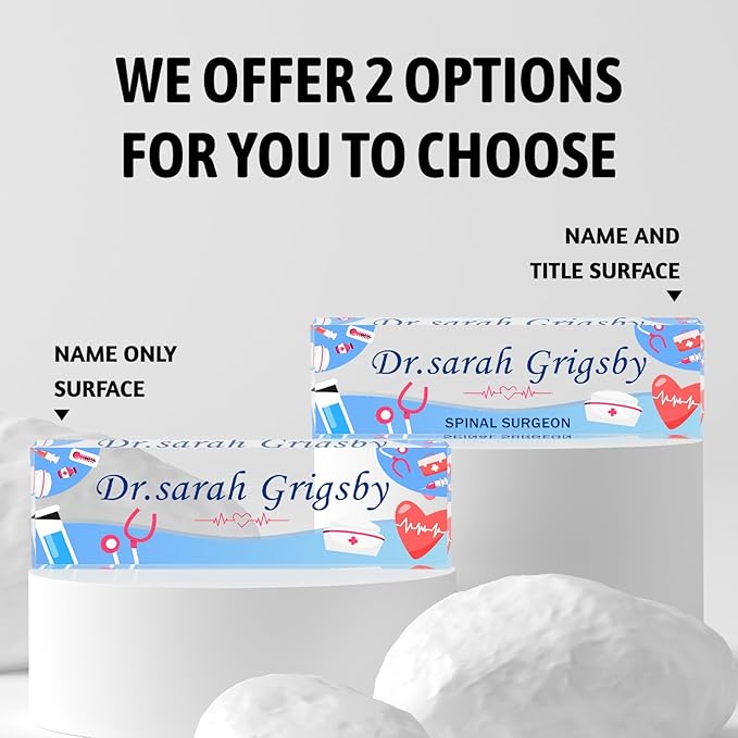 Custom Name Plate for Desk | Personalized Desk Name Plate | Personalized Boss Employee Appreciation Gifts | Acrylic Name Plate Office Desk Accessories (A-for Nurse)