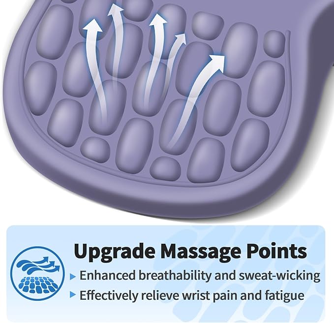 YIWEI Ergonomic Mouse Pad with Wrist Rest - Comfortable Office Mousepad with Memory Foam Wrist Support for Carpal Tunnel Relief, Mouse Pads with Non-Slip Base for Gaming and Home (Purple)