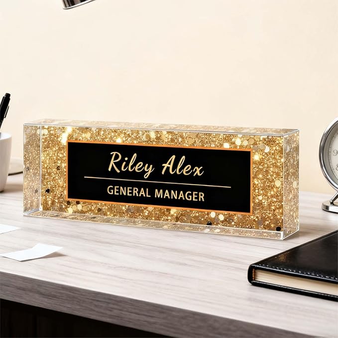 Custom Name Plate for Desk, Acrylic Name Plate Office Desk Decor for Women, Coworkers, Teacher, Employee Appreciation Gifts (S12)