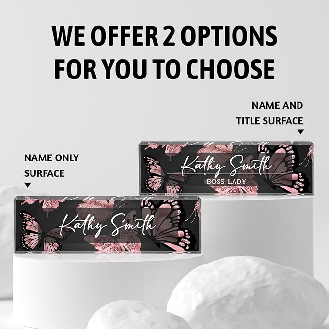 Custom Name Plate for Desk | Personalized Desk Name Plate | Personalized Boss Employee Appreciation Gifts | Acrylic Name Plate Office Desk Accessories