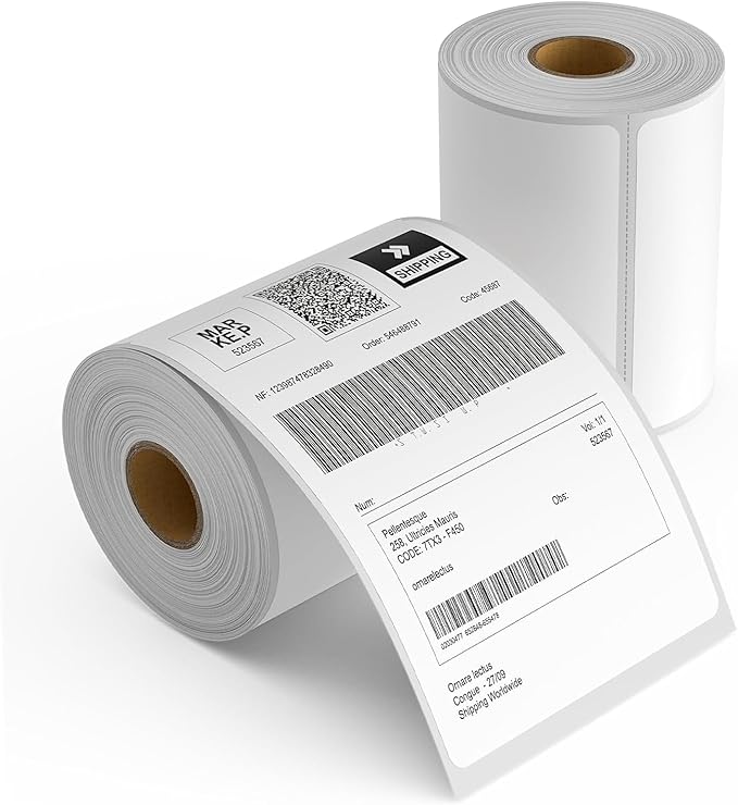 4x6 Thermal Shipping Labels - 1 Roll of 350, Perforated & Strong Adhesive, Direct Thermal Labels Compatible with Rollo, Zebra, for Amazon UPS FedEx Shopify