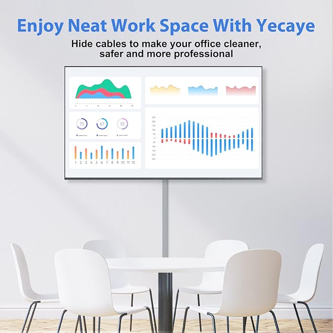 Yecaye Cord Hider, 113in Grey Cord Covers for Wires on Wall, One-Cord Cord Organizer, Easy Install Cable Management Kit, Wire Cover Home Office, W0.59in H0.4in, Grey