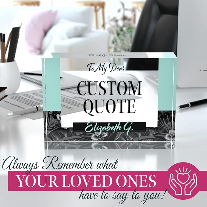 Custom Acrylic Sign Personalized, Custom Desk Name Plate, 18 Styles, (5"x7"), With Gift Box, USA Made by Acryluxe. (Holman)