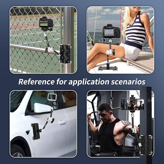 Fantaseal Heavy Duty Magnetic Mount Holder - Video Vlogging Rig with 11" Adjustable Metal Magic Arm for Nikon Canon Sony DSLR, Mirrorless, Action Camera, Camcorder, iPhone & LCD Monitor