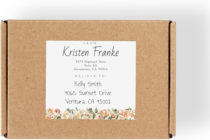 Custom Floral Shipping Labels / 48 Personalized Address Labels/ 4" x 3½" Mailing Stickers/Made in USA