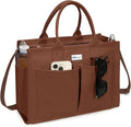TOPDesign Heavy-Duty Canvas Tote Bag for Women, Adjustable Crossbody/Shoulder Handbag with 9 Pockets, Everything Tote