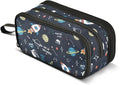 Space Rocket Planet Pencil Case Box Boys Girls Large Pencil Pouch with Zipper Compartments Big Capacity Stationery Pen Bag Organizer for Kids Teens Adults School Office