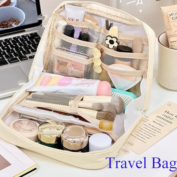 Pencil Case Pouch Box Cute Kawaii Large Capacity Aesthetic Zipper Pen Holder Organizer Bag for Office Workspace Supplies Desk Accessories Travel (Light Grey)