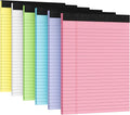 6 Packs Legal Pads 8.5 x 11 Inch, 30Sheets/Pack, College Ruled & Perforated Colored Writing Pads, Pads of Paper 8.5 x 11, Lined Note Pads with Sturdy Backing for Office, Business & School Supplies