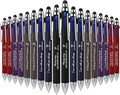 Yexiya 100 Pack 4 Color Retractable Pens Multicolor Ballpoint Pens Bulk 2 in 1 Stylus for Touch Screens Office Nurses Teachers Work Party Favors Gift (Bible Verse)
