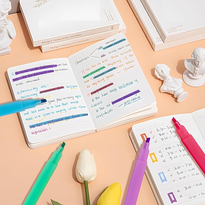 Dacono Aesthetic Cute Pastel Highlighters Set, 8 Pcs Bible Highlighter, Highlighter Assorted Colors, Bible Highlighters and Pens No Bleed, Chisel Tip, Candy Colors, No Bleed Bibles Assorted Colors