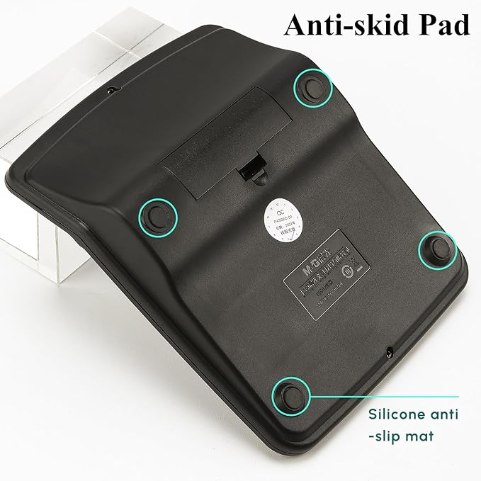 M&G Desk Calculator 12 Digit Office Calculators with Large LCD Display, Dual Solar Power and Battery, Recessed Big Button Calculator for Office Home (Black)