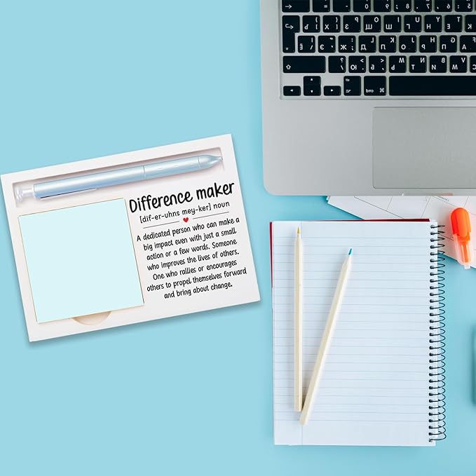 Difference Maker Office Decor Sticky Note Holder Decorative, Difference Maker Thank You Appreciation Gifts for Women Men Self-Stick Note Pad Holders W2B39