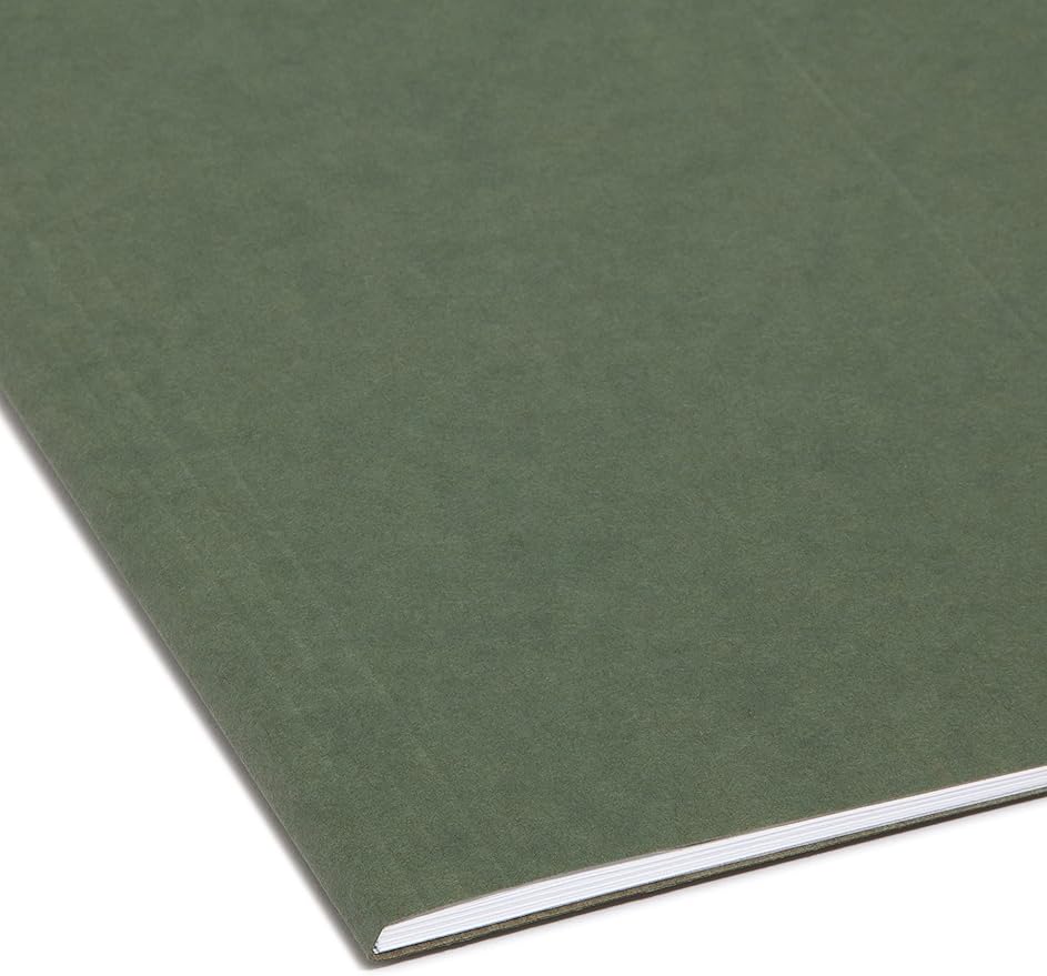 Smead Hanging File Folder with Tab, 1/3-Cut Adjustable Tab, Legal Size, Standard Green, 25 per Box (64135)