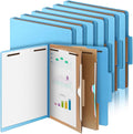 Skyygemm 12 Pcs Classification Folders Letter Size, 2 Pocket Dividers Pressboard File Folder with Fasteners, Expanding File Organizer Bulk for Teachers, Clergy, Office, Church, Christmas (Blue)