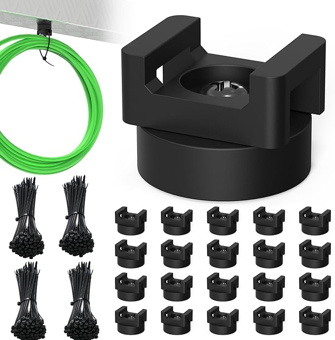 AIYOTAR 220pcs Heavy Duty Zip Tie Organizer Kit - Includes 200pcs Zip Ties & 20pcs Magnet Mounts, Wire Clamps, Holders for Home Office Car Garage Cable Management