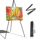 Portable Art Easel Stand 63 Inches - Black Picture Stands for Display w/Bag - Tabletop Art Easel Stand for Sign, Wedding Signs, Poster Stand, Painting Canvas Stand - Metal Tripod, Easels for Display