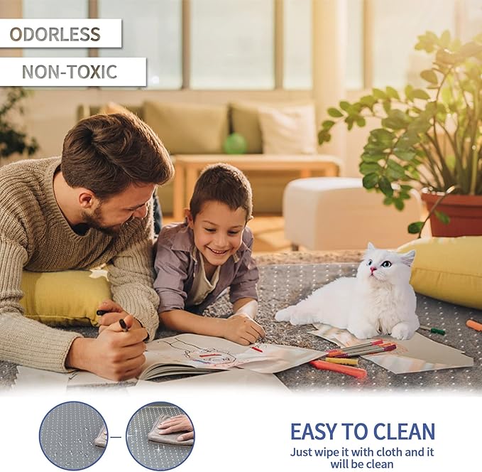 Amyracel Clear Chair Mat for Low Pile Carpet, 53'' x 45'' Thick Computer Desk Chair Mat for Carpeted Floors, Easy Glide Plastic Floor Mat for Office Chair on Carpet Protection (45'' x 53'' with Lip)