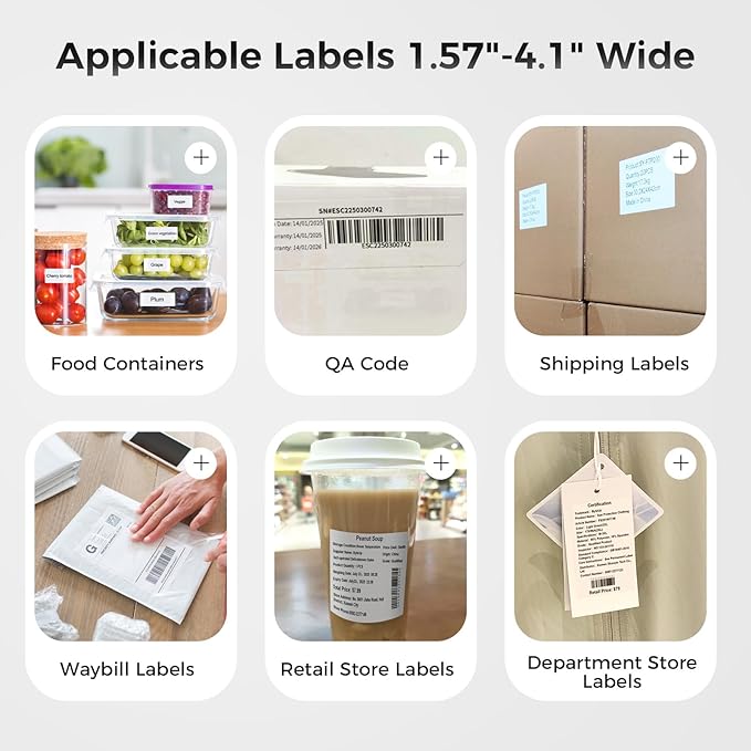 Bluetooth Thermal Shipping Label Printer, Wireless 4x6 Shipping Label Printer for Small Business, Support iOS, Android, Windows and Mac, Compatible with Amazon, Ebay, Shopify, Etsy, USPS.