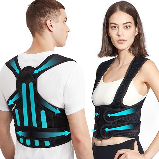 KD Back Brace Posture Corrector for Women and Men - Back Straightener Ideal for Scoliosis, Hunchback, Spine Corrector, Adjustable Support Upper and Lower Back Pain Relief