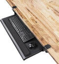 EHO Large Ergonomic C-Clamp Keyboard Tray Mount Under Desk with Wrist Rest, Slide-Out Platform 27.5" (31.8" Including Clamps) x 12.5", Pull Out Keyboard & Mouse Tray for Home or Office, Black
