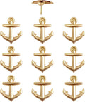 Anchor Push Pins - Gold Metal Anchor Pins - for Cork Board, Maps, or Lapel Pin Use - Designed in USA - Set of 10
