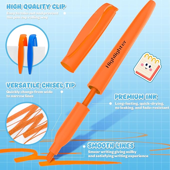 DUONIZAY 192 Count Highlighters Assorted Colors Bulk - 6 Colors Dry-Quickly No Bleed Chisel Tip Highlighter, Markers Set for Classroom Office, Back to School Supplies for Teacher Kids Adults
