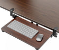 Small Keyboard Tray Under Desk, Pull Out Keyboard & Mouse Tray with Adjustable C-clamp, 20(25.9 Including Clamps) x 11.8 Inch Slide Out Computer Keyboard Drawer Mouse Tray for Typing, Walnut