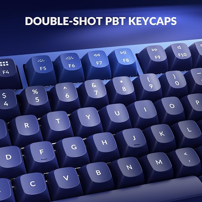 Keychron Q3 Wired Custom Mechanical Keyboard Knob Version, TKL Tenkeyless QMK/VIA Programmable Macro with Hot-swappable Gateron G Pro Brown Switch Compatible with Mac Windows Linux (Blue)