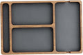 Wooden Valet Tray with Leather Inlay, Compartment Nightstand Catch All Organizer for Keys, Phone, Wallet, Watch, Earbuds, for Men Women, Catch All Tray