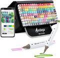 168 Colors Alcohol Markers with Free App, Dual Tip Art Markers with Kickstand Case for Artists Adults, Alcohol Based Marker for Coloring Painting Sketching and Drawing, Great Gift