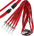 Safety Breakaway Lanyard With J-Hook for ID Badges, Cruise, Business Card, NameTag Holder - Premium Flat Lanyards for Women/Men, Employees, Students (Red, Breakaway 100 Pack)